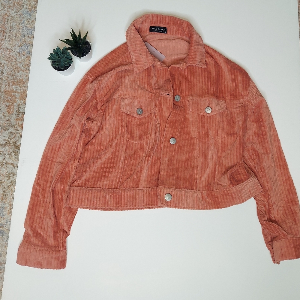 Pink Corduroy Cropped jacket